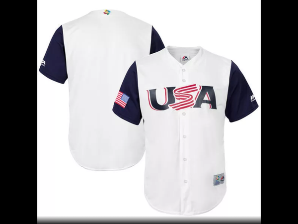 MLB Youth USA Baseball Baseball Gray/Navy 2017 World Baseball Classic Cool Base Replica Team Jersey