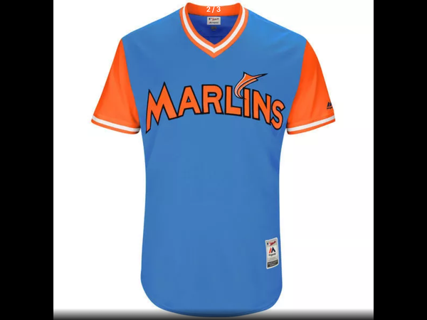MLB Men's Miami Marlins Dan Straily "Rojo" Baseball Blue 2017 Players Weekend Authentic Jersey