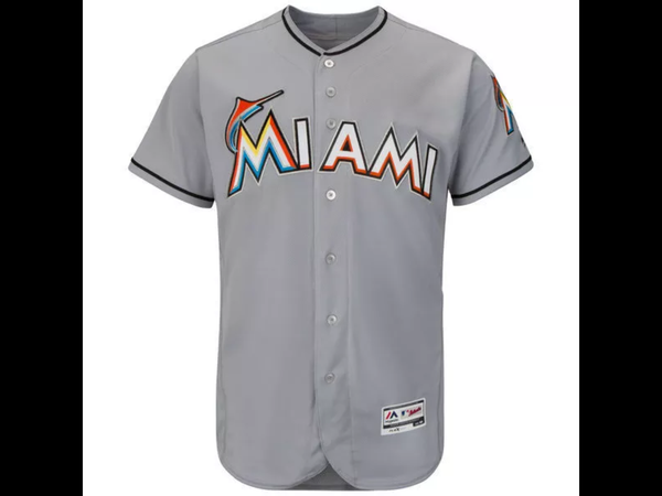MLB Miami Marlins Baseball Home White Flex Base Authentic Collection Team Jersey
