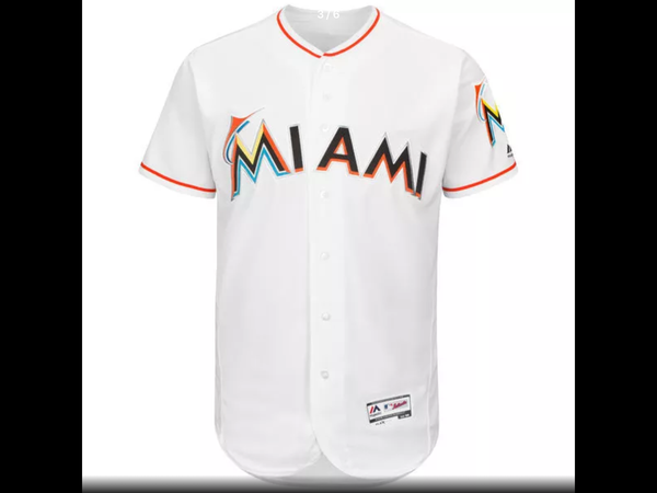 MLB Miami Marlins Baseball Home White Flex Base Authentic Collection Team Jersey