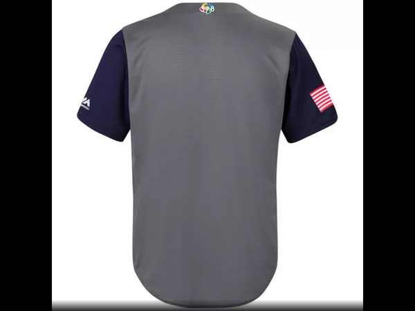 MLB Youth USA Baseball Baseball Gray/Navy 2017 World Baseball Classic Cool Base Replica Team Jersey