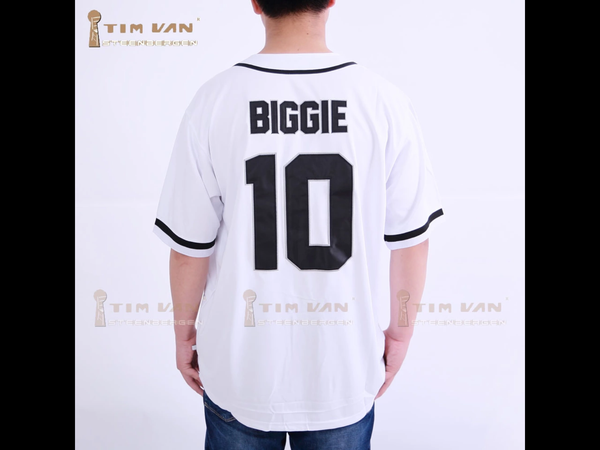 TIM VAN STEENBERGE Biggie Smalls Bad Boy Baseball Jersey #10 Movie Stitched Sewn-White