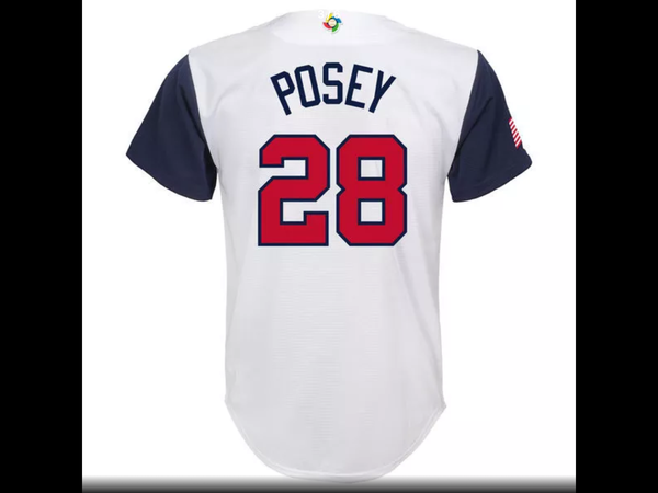 MLB Youth USA Baseball Buster Posey Baseball White 2017 World Baseball Classic Replica Jersey