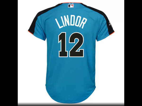 MLB Youth American League Francisco Lindor Baseball Blue 2017 MLB All-Star Game Home Run Derby Jersey