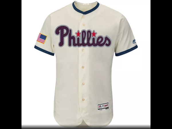 MLB Men's Philadelphia Phillies Maikel Franco Baseball Scarlet  Stars & Stripes Flex Base Player Jersey