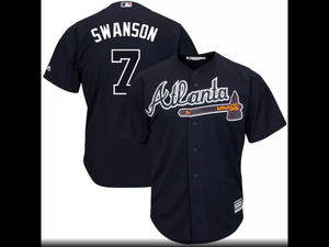 MLB Men's Atlanta Braves Dansby Swanson Baseball Navy Big & Tall Alternate Cool Base Player Jersey