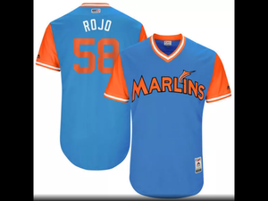 MLB Men's Miami Marlins Dan Straily "Rojo" Baseball Blue 2017 Players Weekend Authentic Jersey