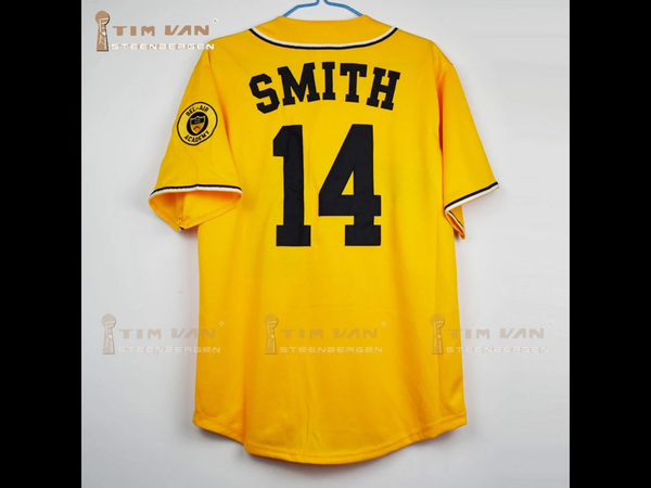TIM VAN STEENBERGE BEL-AIR 14 Baseball Jersey Includes Patch Stitched Sewn-Yellow