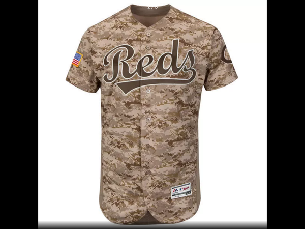 MLB Men's Cincinnati Reds Joey Votto Baseball USMC Camo Alternate Flex Base Authentic Collection Player Jersey