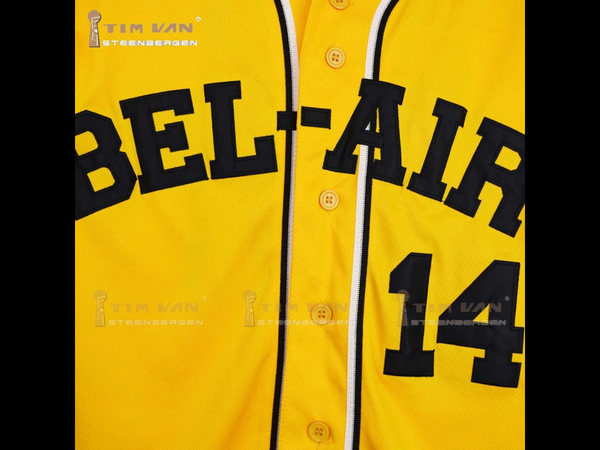TIM VAN STEENBERGE BEL-AIR 14 Baseball Jersey Includes Patch Stitched Sewn-Yellow