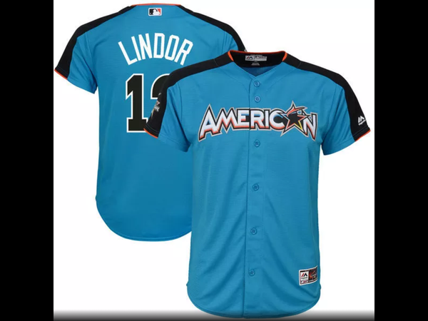 MLB Youth American League Francisco Lindor Baseball Blue 2017 MLB All-Star Game Home Run Derby Jersey