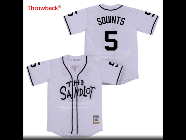 Throwback Jersey Men's The Sandlot Movie Baseball Jerseys 5 Squints Jersey Gray White Shirt Size S-XXXL Free Shipping Wholesale