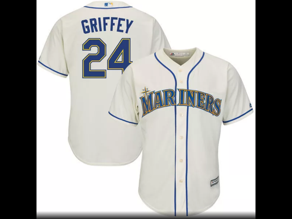 MLB Men's Seattle Mariners Ken Griffey Jr. Baseball Alternate Cream Official Cool Base Replica Player Jersey