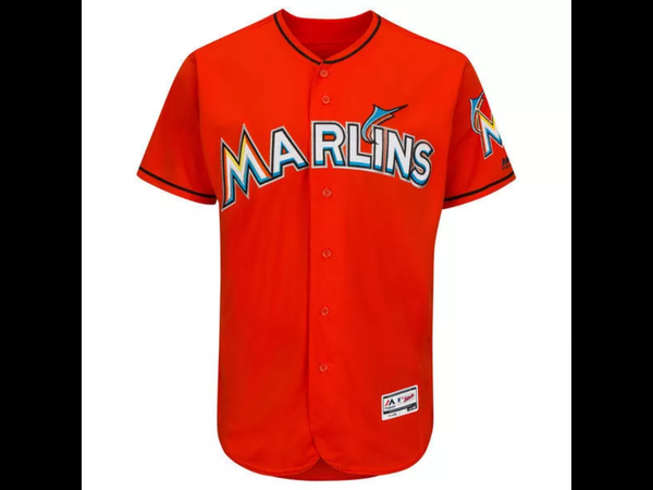 MLB Miami Marlins Baseball Home White Flex Base Authentic Collection Team Jersey