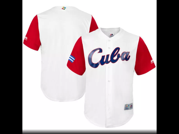 MLB Youth Cuba Baseball Baseball White/Red 2017 World Baseball Classic Cool Base Replica Team Jersey